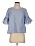 Madewell Blue Ruffle-Sleeve Top Size S - photo 1