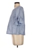 Madewell Blue Ruffle-Sleeve Top Size S - photo 5