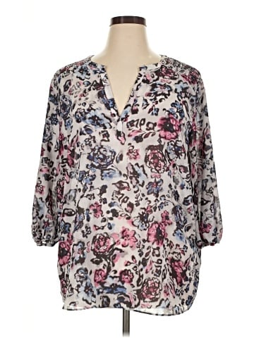 Chaps 3/4 Sleeve Blouse (view 1)