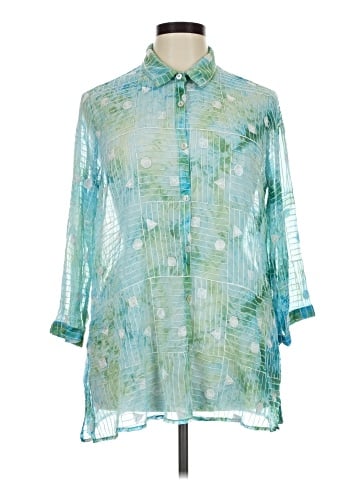 Ali Miles 3/4 Sleeve Button-Down Shirt (view 1)