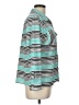 Elementz Stripes Teal 3/4 Sleeve Button-Down Shirt Size L (petite) - photo 4
