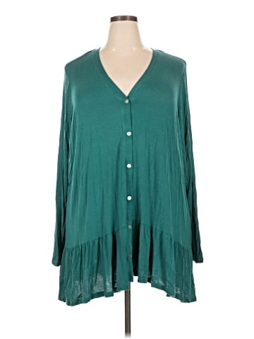 LOGO by Lori Goldstein Long Sleeve Silk Top (view 1)