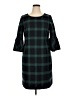 Talbots Plaid Green Casual Dress Size 14 - photo 1