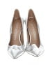 Stuart Weitzman 100% Leather Metallic Silver Heels Size 9 1/2 - photo 2