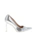 Stuart Weitzman 100% Leather Metallic Silver Heels Size 9 1/2 - photo 1