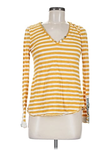 Little Yellow Button Long Sleeve Henley (view 1)