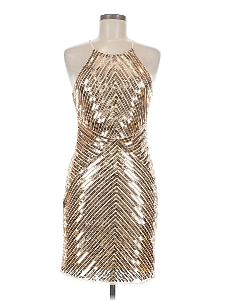 Pre-owned Lulus Cocktail Dress In Gold
