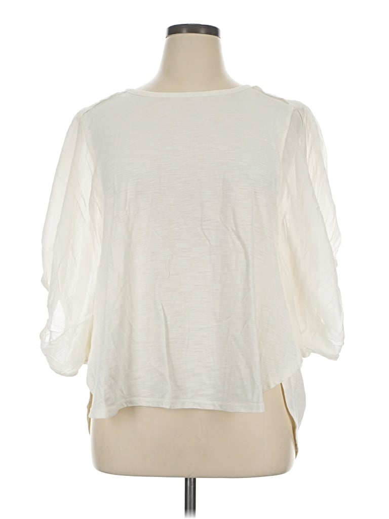 Pre-owned Eri + Ali 3/4 Sleeve Blouse In Ivory