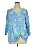 Ruby Rd. Blue 3/4 Sleeve Blouse Size 1X - photo 1
