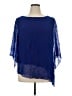Chico's 100% Polyester Blue 3/4 Sleeve Blouse Size XL Petite (3) - photo 1