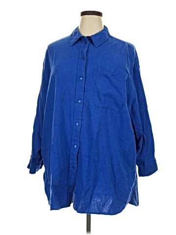 Ellos 3/4 Sleeve Button-Down Shirt (view 1)