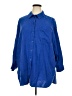 Ellos Blue 3/4 Sleeve Button-Down Shirt Size 22 - photo 1