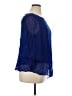 Chico's 100% Polyester Blue 3/4 Sleeve Blouse Size XL Petite (3) - photo 4