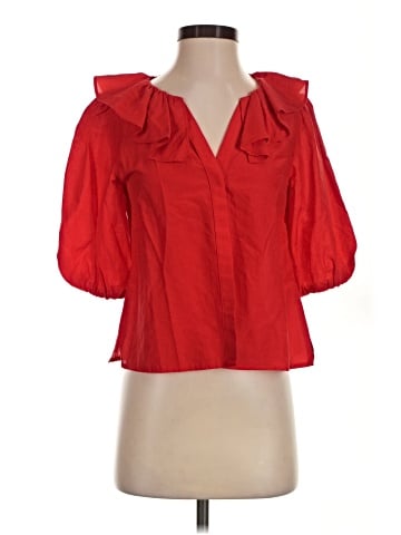 Madewell Ruffled Y-Neck Top in Cotton-Silk (view 1)