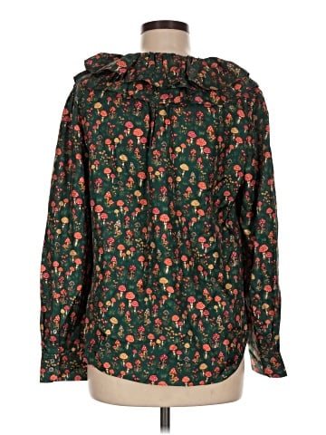 J.Crew Collection Long Sleeve Silk Top (view 2)