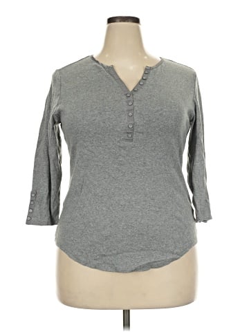 DressBarn Long Sleeve Henley (view 1)