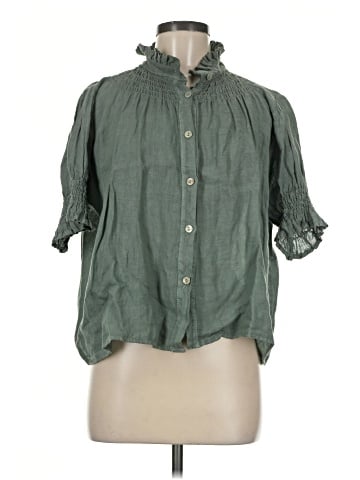 120% Lino 3/4 Sleeve Button-Down Shirt (view 1)