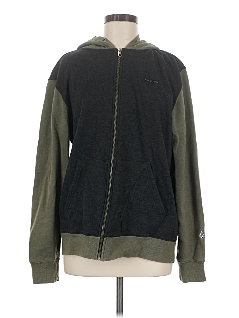 Pre-owned Volcom Zip Up Hoodie In Green