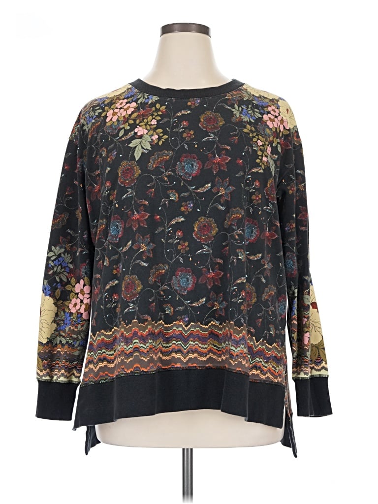 Pre-owned Johnny Was Pullover Sweater In Black