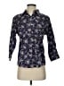 L.L.Bean 100% Cotton Floral Blue 3/4 Sleeve Button-Down Shirt Size S - photo 1