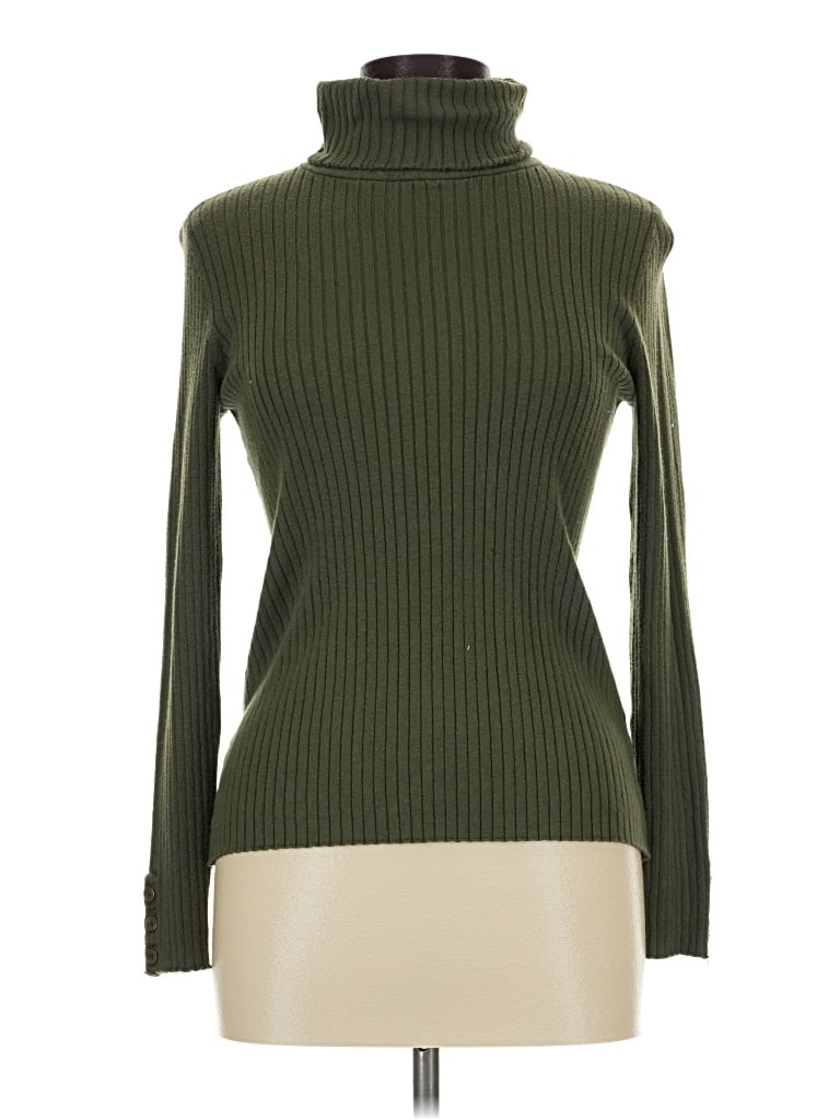 Pre-owned J. Mclaughlin Turtleneck Sweater In Green