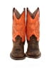 Old West 100% Leather Orange Boots Size 4 1/2 (wide) - photo 2