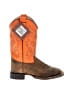 Old West 100% Leather Orange Boots Size 4 1/2 (wide) - photo 1