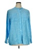 Lands' End 100% Linen Blue Long Sleeve Button-Down Shirt Size XL (petite) - photo 1