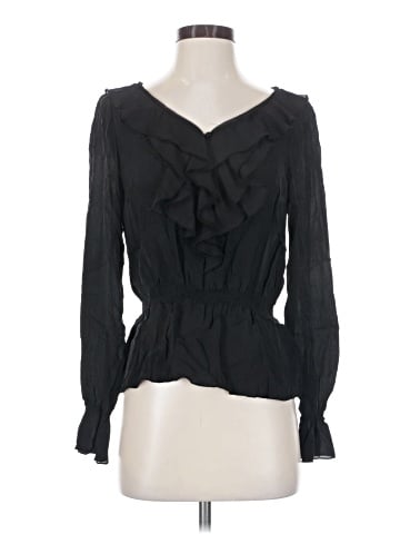 White House Black Market Long Sleeve Silk Top (view 1)