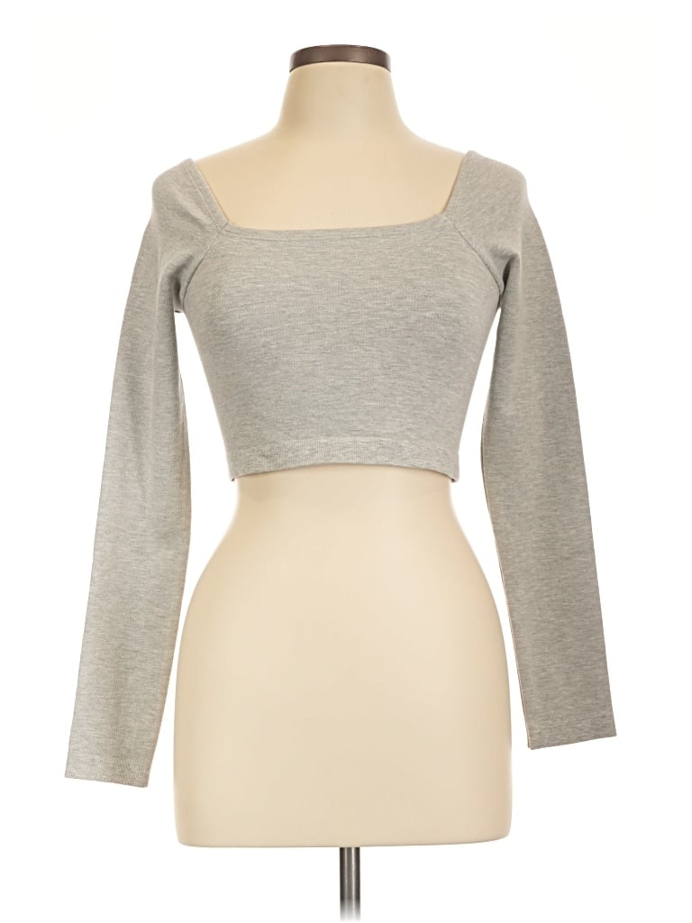 Fabletics Long Sleeve Top Gray Boatneck Tops
