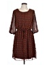 En Focus Studio 100% Polyester Print Brown Casual Dress Size 12 - photo 1