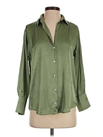 Zara 3/4 Sleeve Button-Down Shirt (view 1)