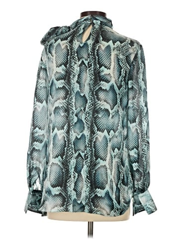 Elie Tahari Long Sleeve Silk Top (view 2)