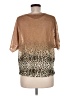 Cache 100% Polyester Animal Print Brown Short Sleeve Top Size M - photo 2
