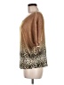 Cache 100% Polyester Animal Print Brown Short Sleeve Top Size M - photo 5