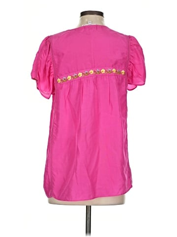 Calypso St. Barth Short Sleeve Silk Top (view 2)