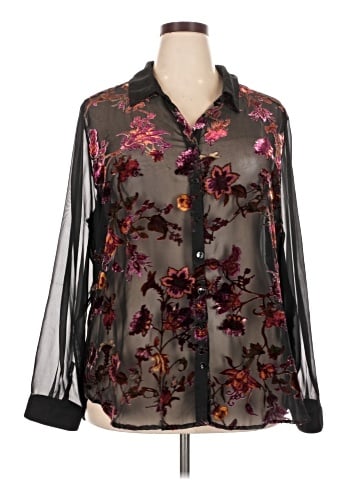Roz & Ali Long Sleeve Blouse (view 1)