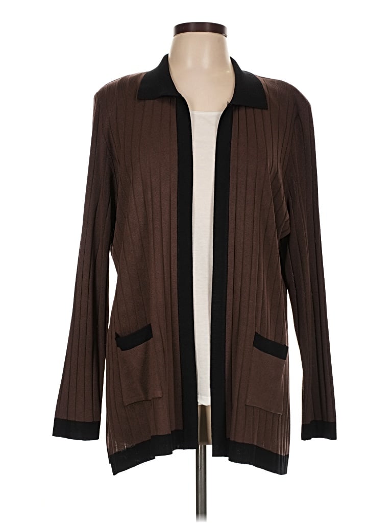 Pre-owned Misook Cardigan Sweater In Brown