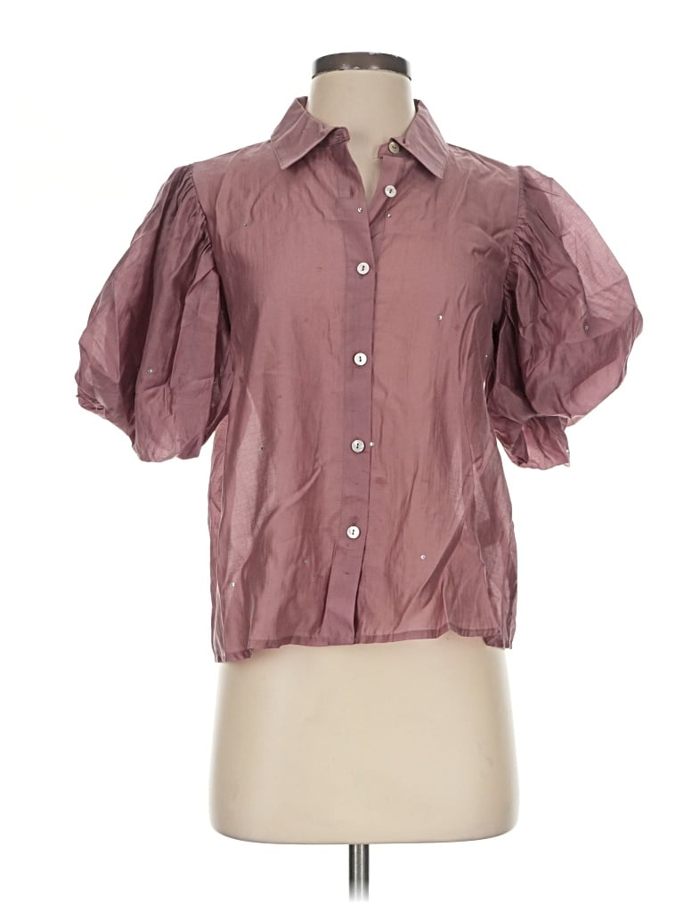 Pre-owned Bailey44 Short Sleeve Blouse In Burgundy