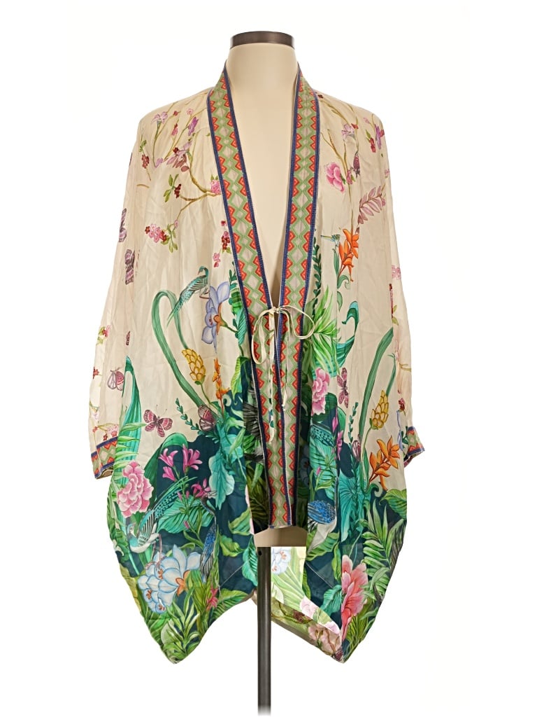 Pre-owned Johnny Was Kimono In Ivory