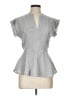 Monteau Gray Short Sleeve Blouse Size L - photo 1