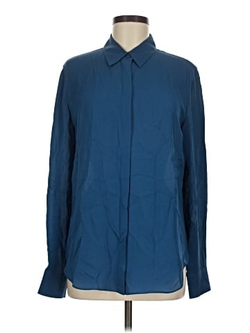 Theory Long Sleeve Silk Top (view 1)