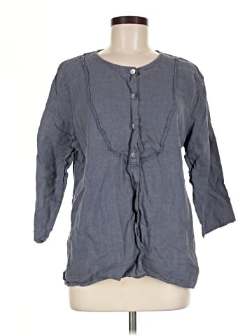 Hot Cotton 3/4 Sleeve Button-Down Shirt (view 1)