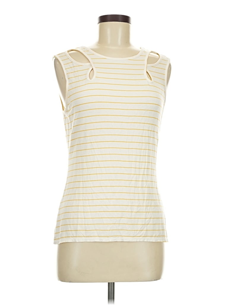 Pre-owned Max Studio Sleeveless T-shirt In Ivory