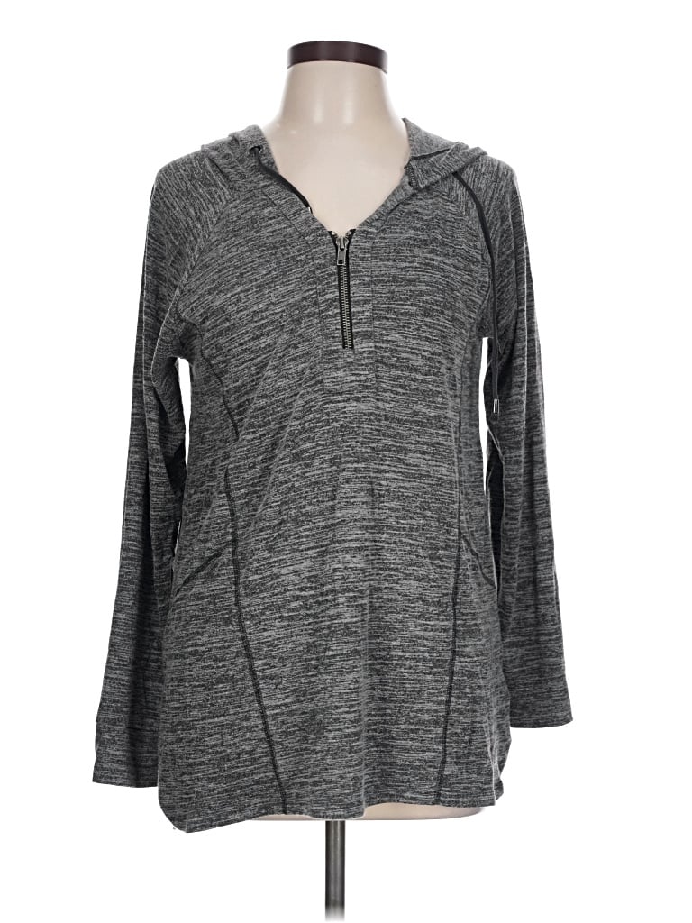 Pre-owned Cable & Gauge Pullover Sweater In Gray