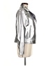 MICHAEL Michael Kors 100% Polyester Metallic Silver Faux Leather Jacket Size M - photo 4
