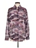 Dynamite 100% Polyester Print Purple Long Sleeve Blouse Size M - photo 1