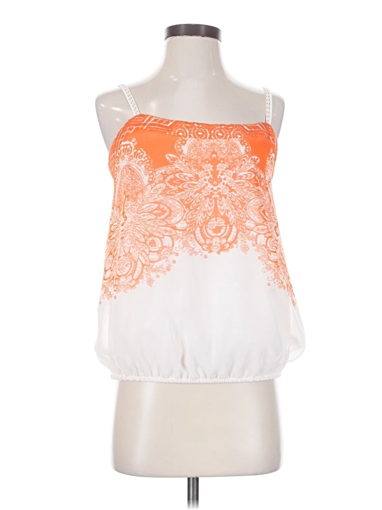 Pre-owned One September Tank Top Orange Strapless Neckline Tops