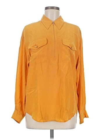 Anne Klein II Long Sleeve Silk Top (view 1)