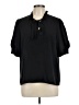 CeCe Black Short Sleeve Blouse Size L - photo 1
